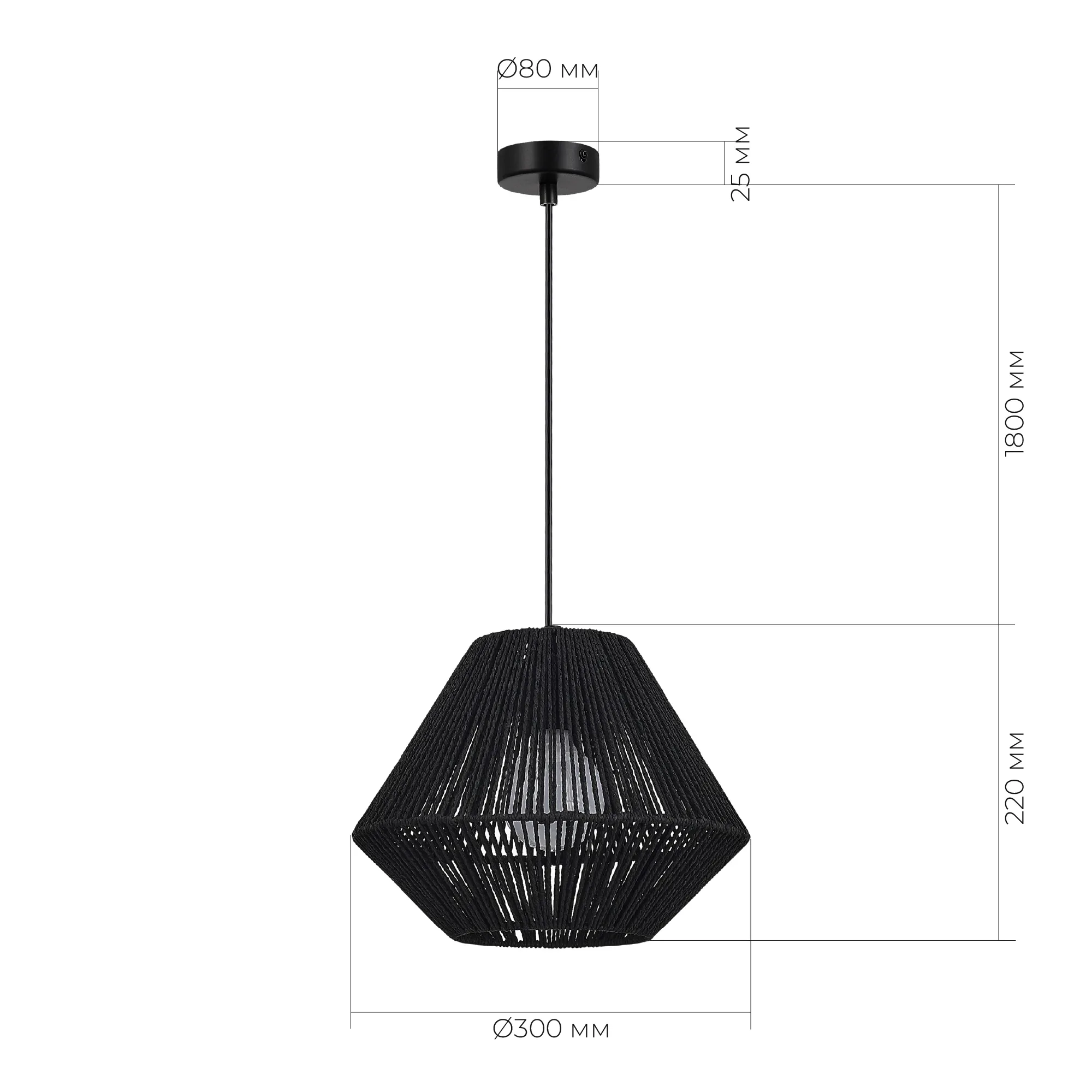 картинка SLE6025-403-01 Светильник подвесной черный/черный E27 1*40W
