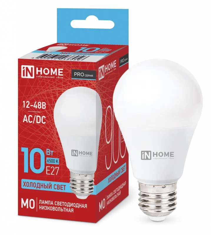 картинка Лампа светодиодная низковольтная LED-MO-PRO 10Вт 12-48В Е27 6500К 900Лм IN HOME