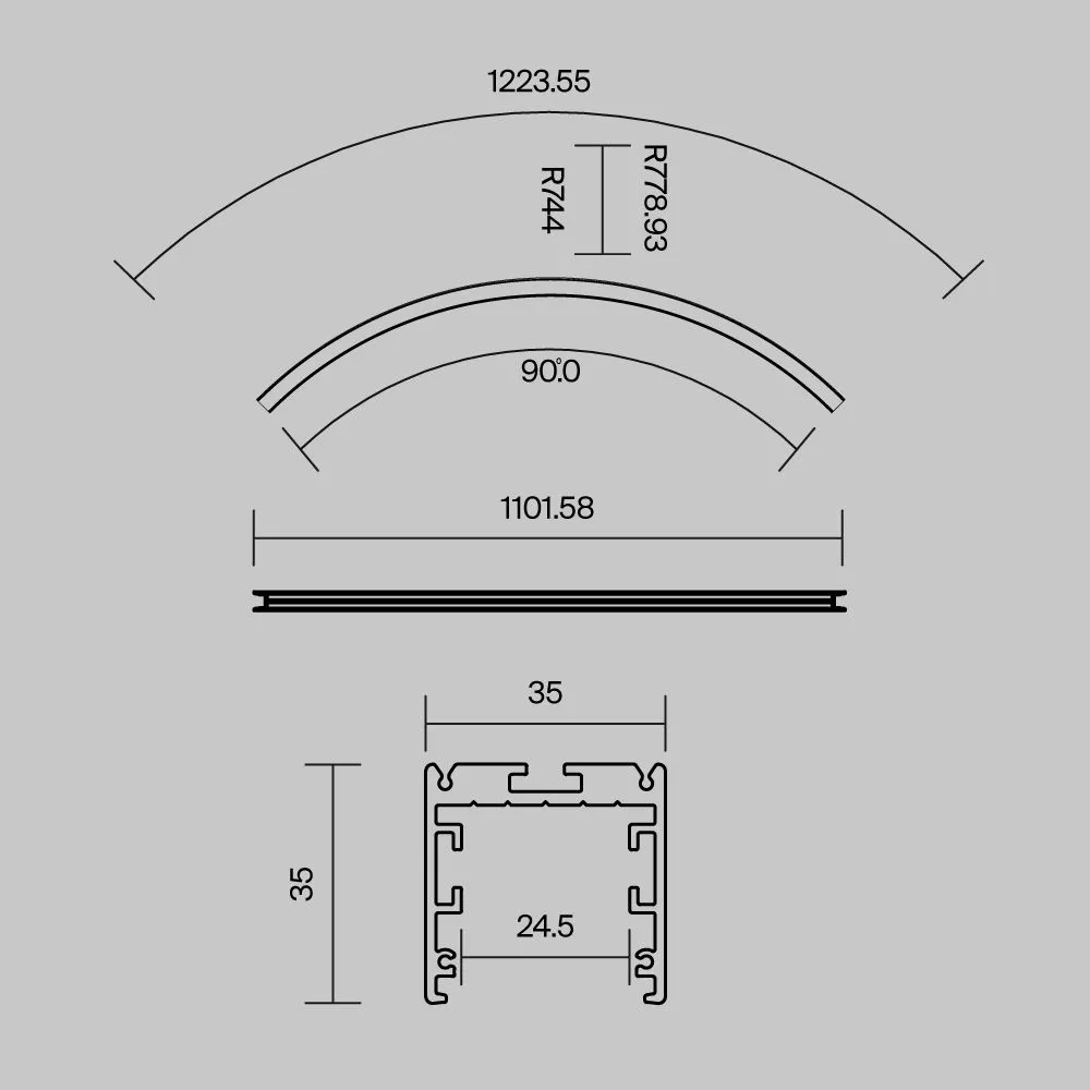 картинка Профиль Led Strip ALM-3535R-B-EX-90°-1.5M