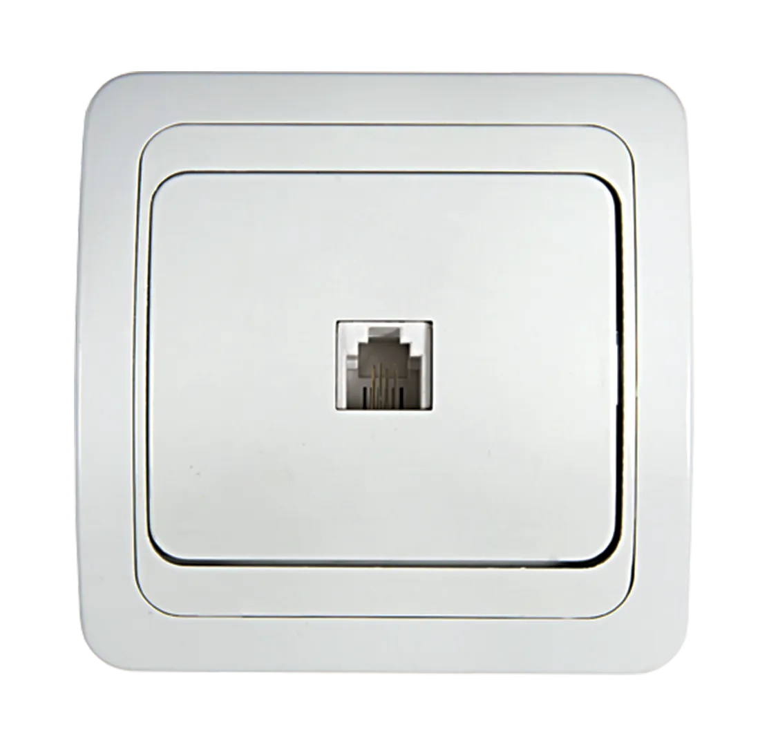 картинка Розетка телефонная CLASSICO белая 2034 IN HOME