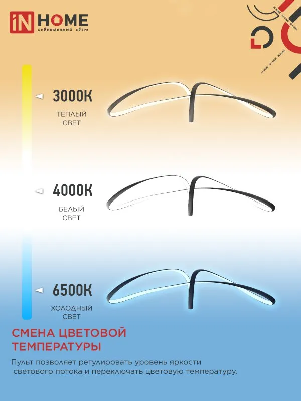 картинка Светильник светодиодный ESTETIKA DALI-FX-90BL 90Вт 230В 3000-6500K 920х245x230мм 1.2м трос ДУ черный IN HOME