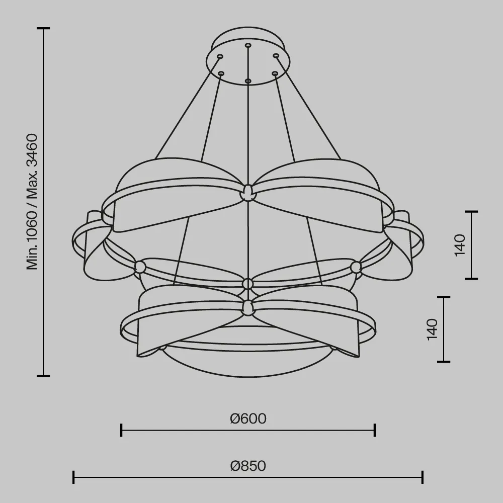 картинка Подвесной светильник Maytoni MOD281PL-L80BS3K