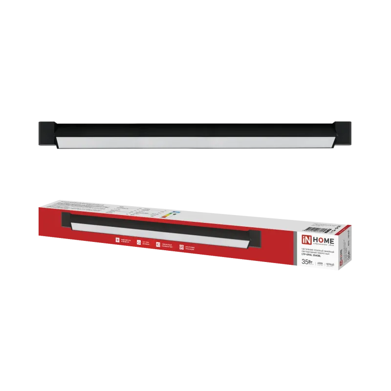 картинка Светильник трековый линейный светодиодный поворотный LTP-OPAL 3540BL 35Вт 4000К 120гр 598мм черный IN HOME