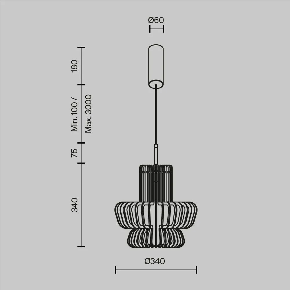 картинка Подвесной светильник Maytoni MOD465PL-L12BK3