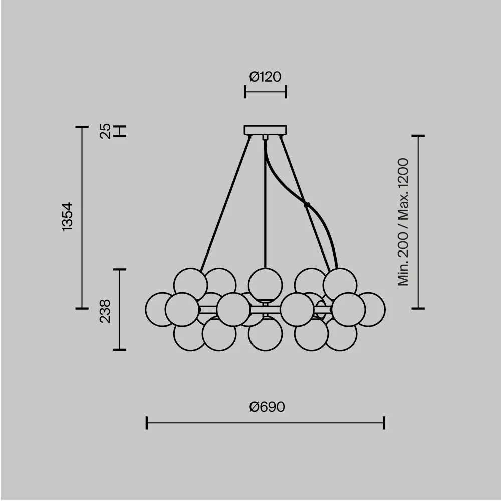 картинка Подвесной светильник Maytoni MOD545PL-25BS