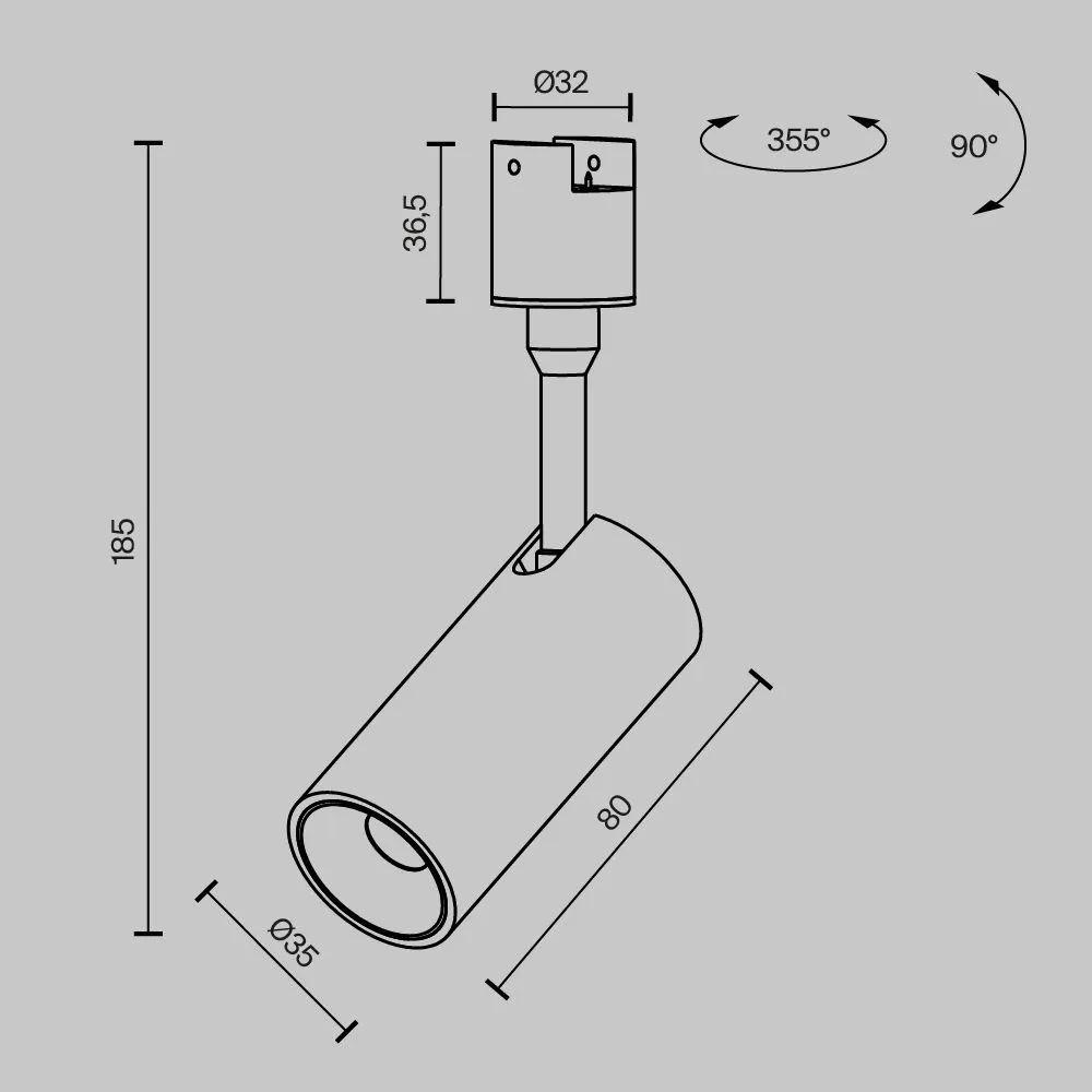 картинка Трековый светильник Technical TR163-1-5W3K-M-B