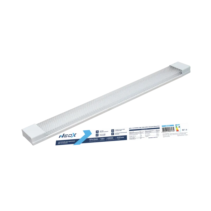 картинка Светильник светодиодный ДПО-110 ПРИЗМА 18Вт 230В 6500К 600мм IP40 NEOX