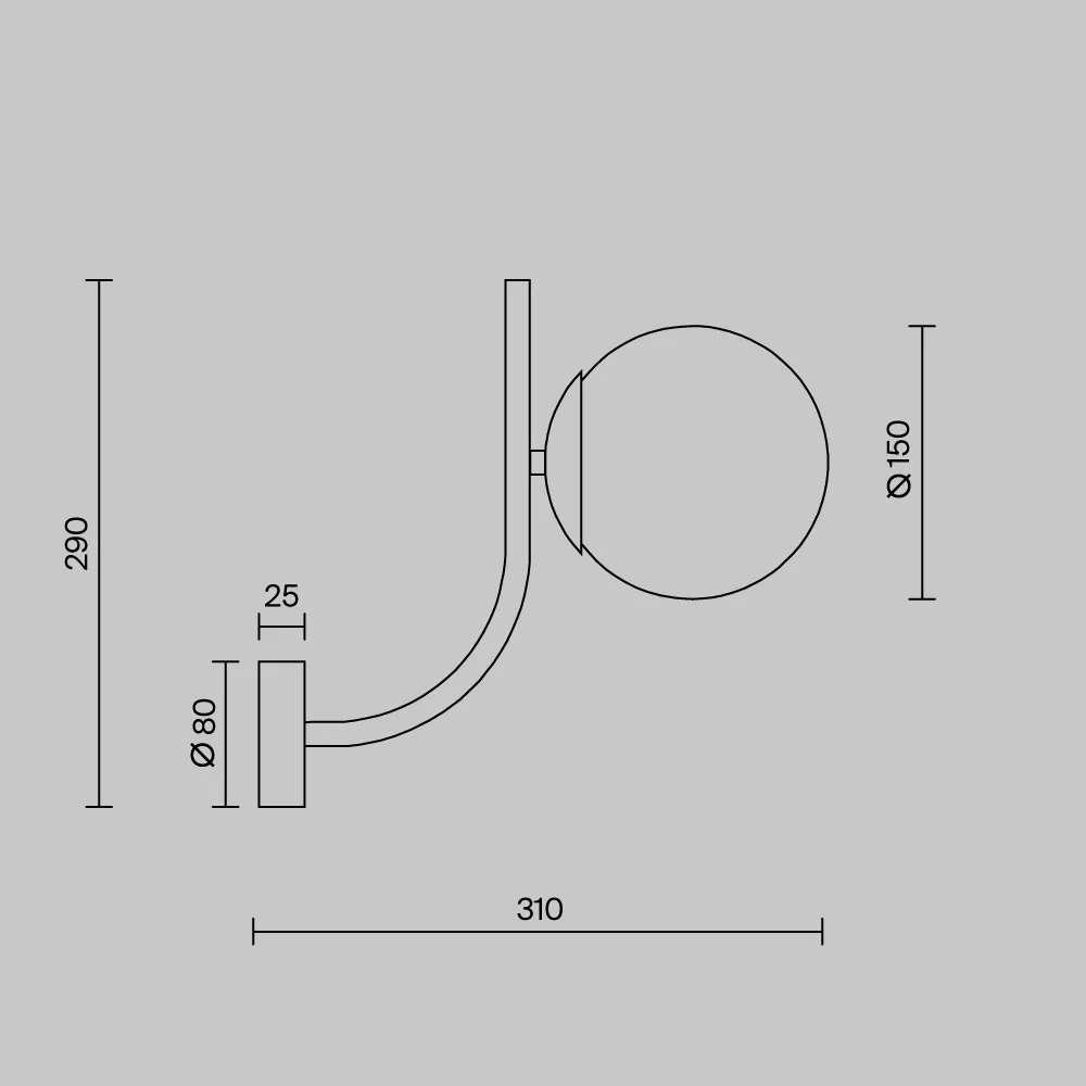 картинка Настенный светильник (бра) Maytoni MOD109WL-01BS