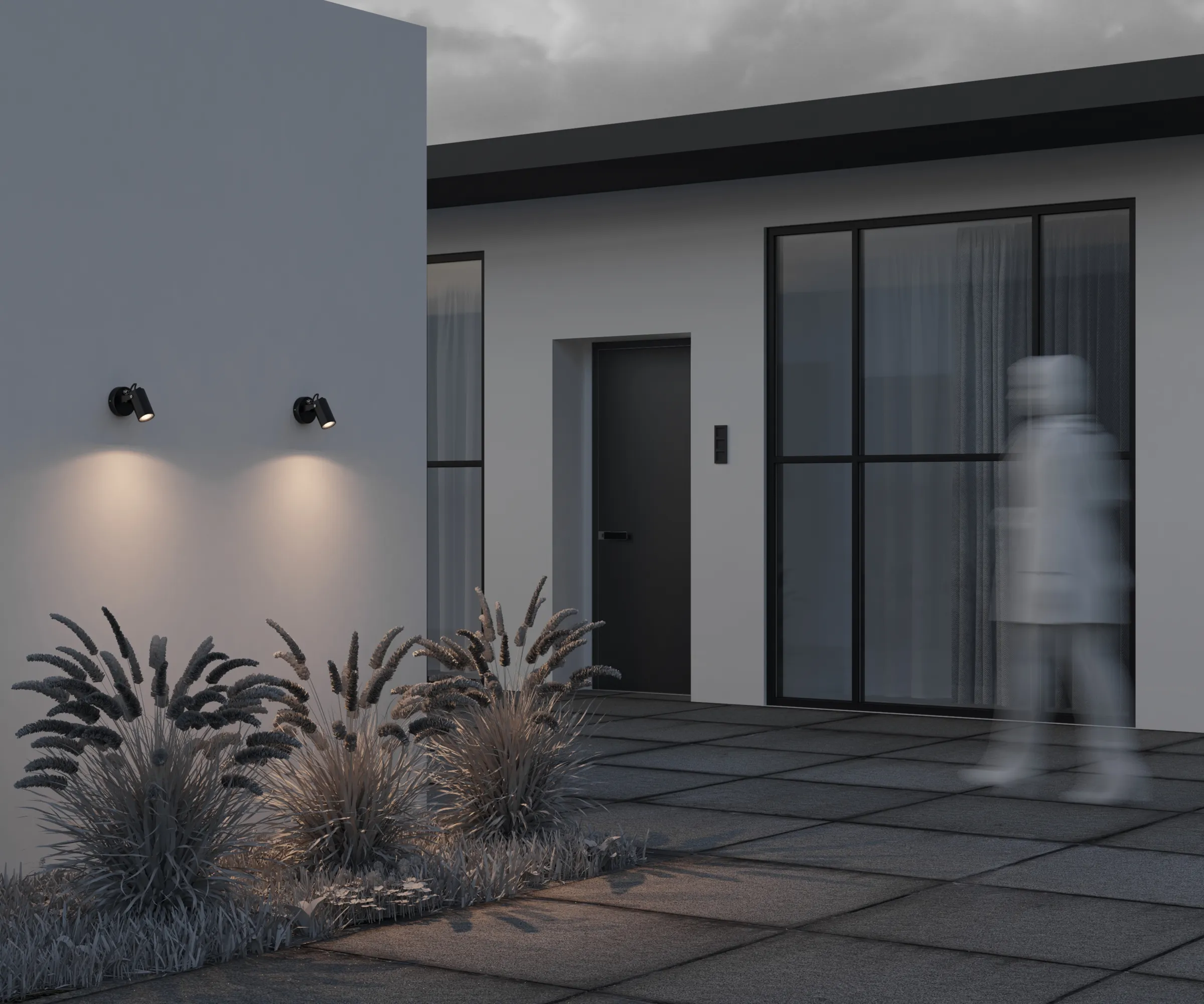 картинка Настенный светильник (бра) Outdoor O025WL-01B