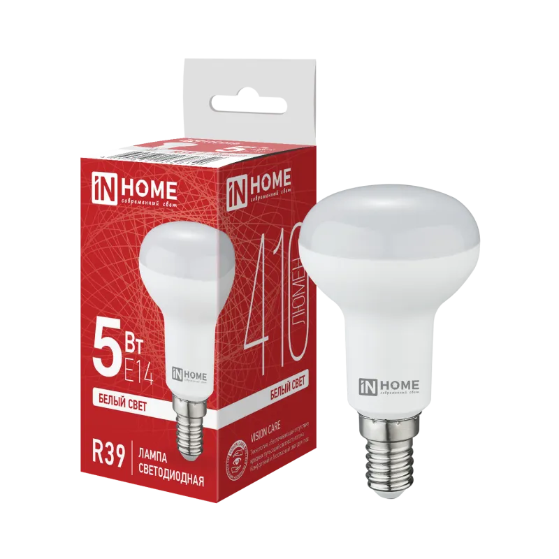 картинка Лампа светодиодная LED-R39-VC 5Вт 230В Е14 4000К 410Лм IN HOME