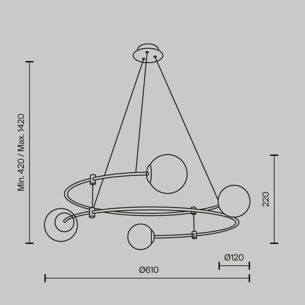 картинка Подвесной светильник Maytoni MOD317PL-04B