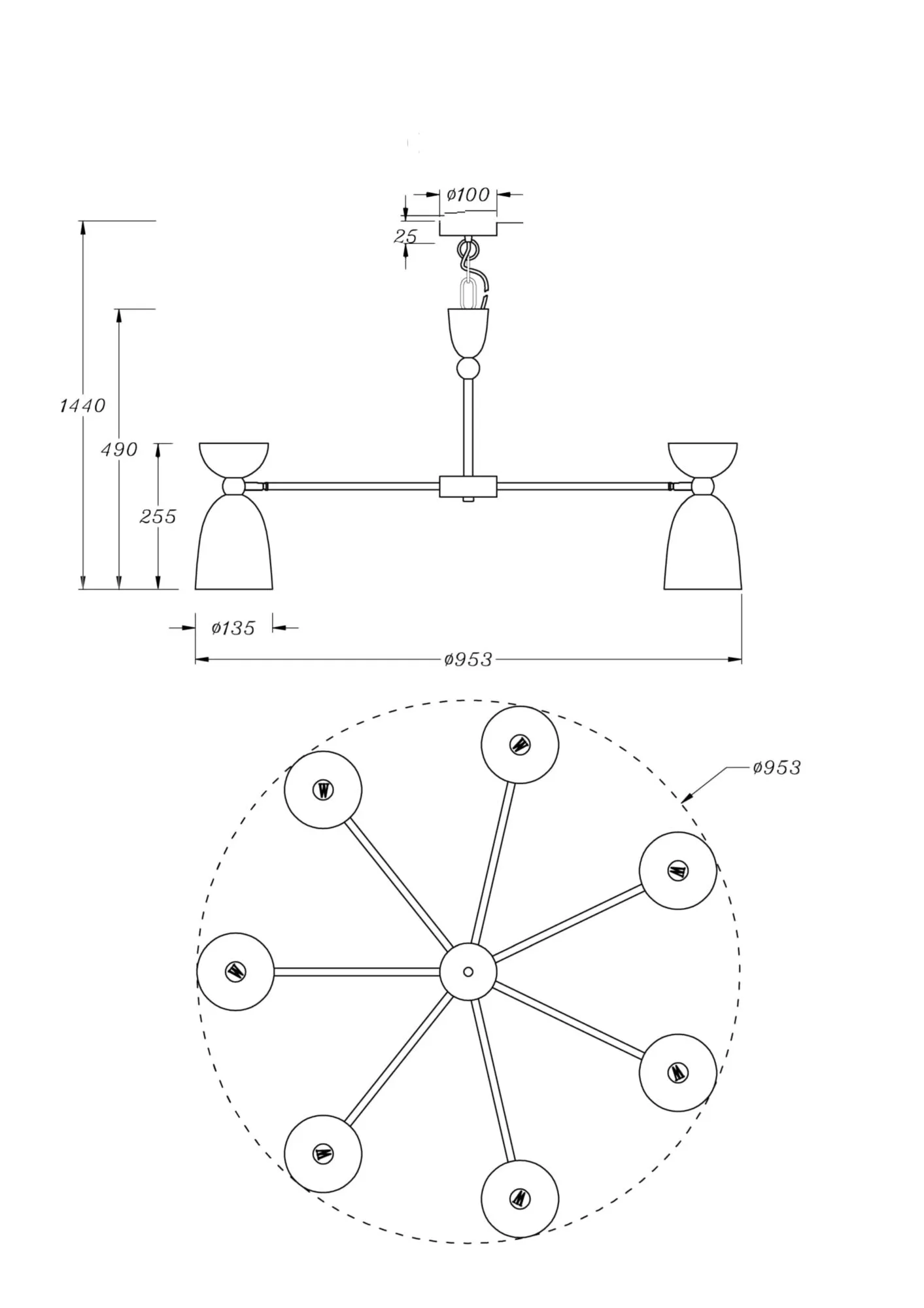 картинка Подвесной светильник Maytoni MOD113PL-07W