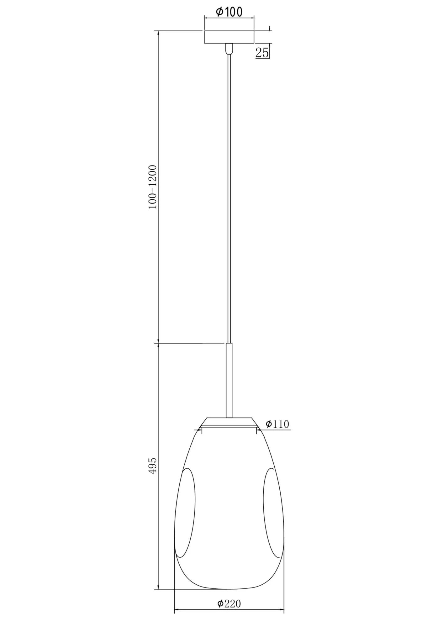 картинка Подвесной светильник Maytoni P013PL-01G