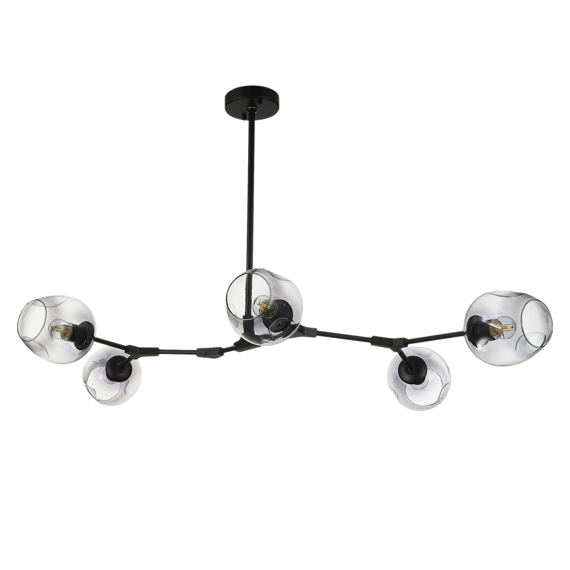 картинка SLE154843-05 Светильник подвесной Черный/Дымчатый E27 5*40W