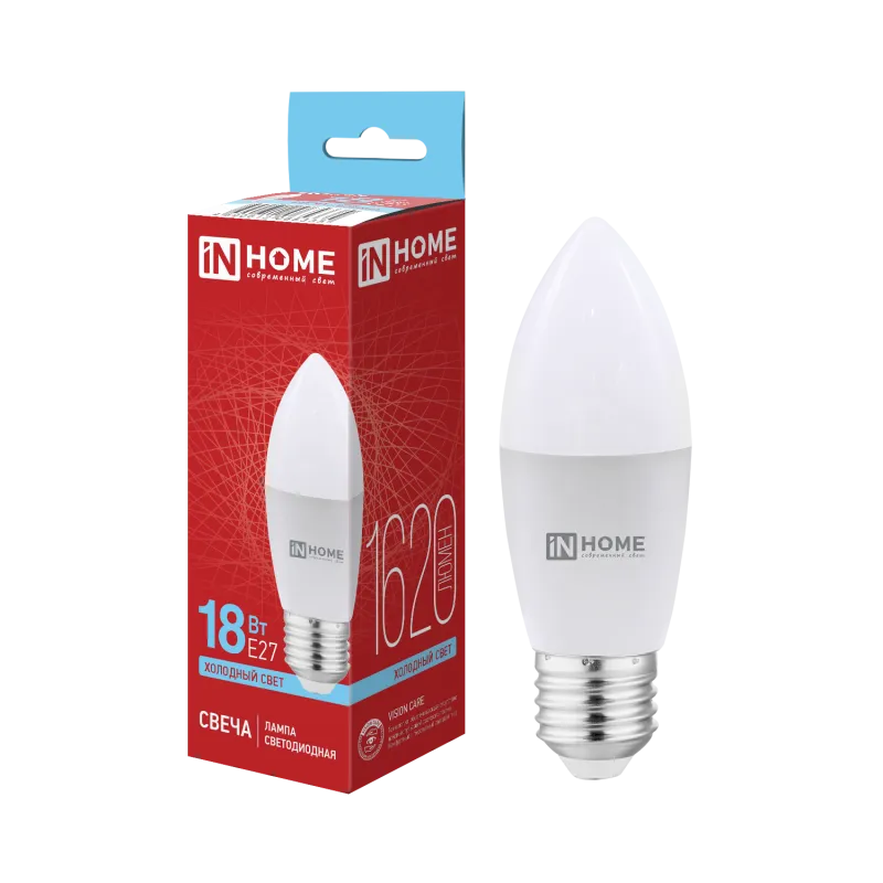 картинка Лампа светодиодная LED-СВЕЧА-VC 18Вт 230В E27 6500K 1620Лм IN HOME
