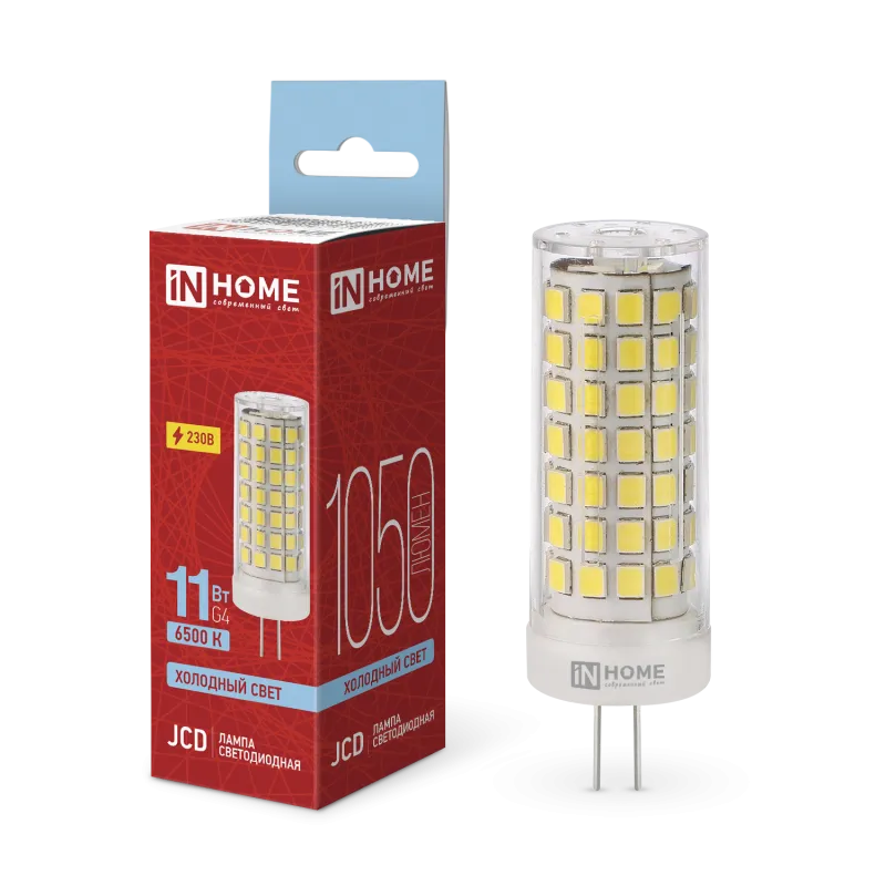 картинка Лампа светодиодная LED-JCD 11Вт 230В G4 6500К 1050Лм IN HOME