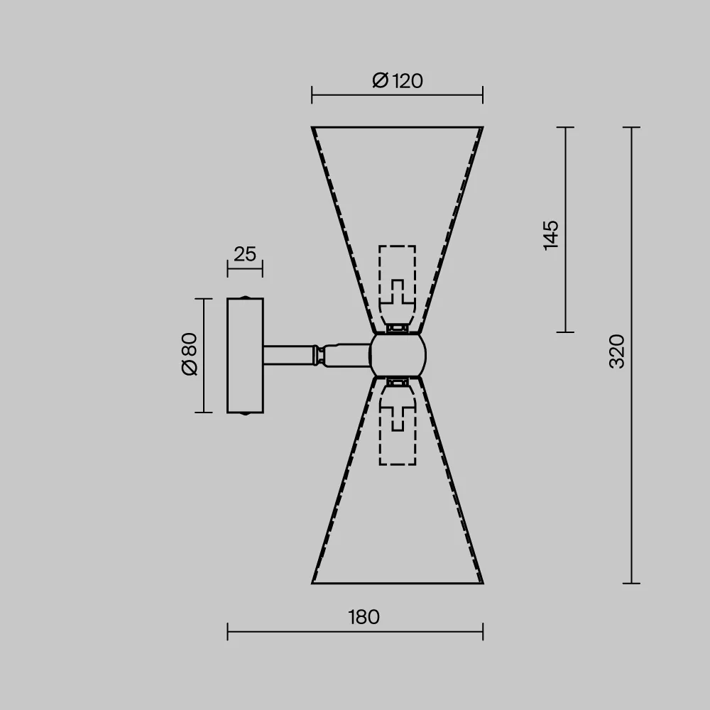 картинка Настенный светильник (бра) Maytoni MOD108WL-02GB