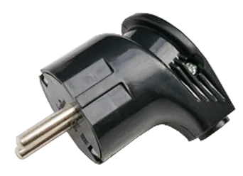 картинка Вилка угловая с заземлением 16А черная 4210 IN HOME