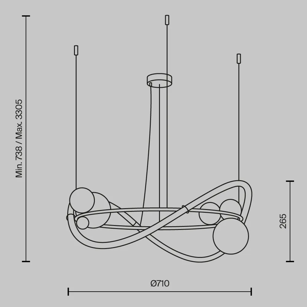 картинка Подвесной светильник Maytoni MOD289PL-L44BS3K