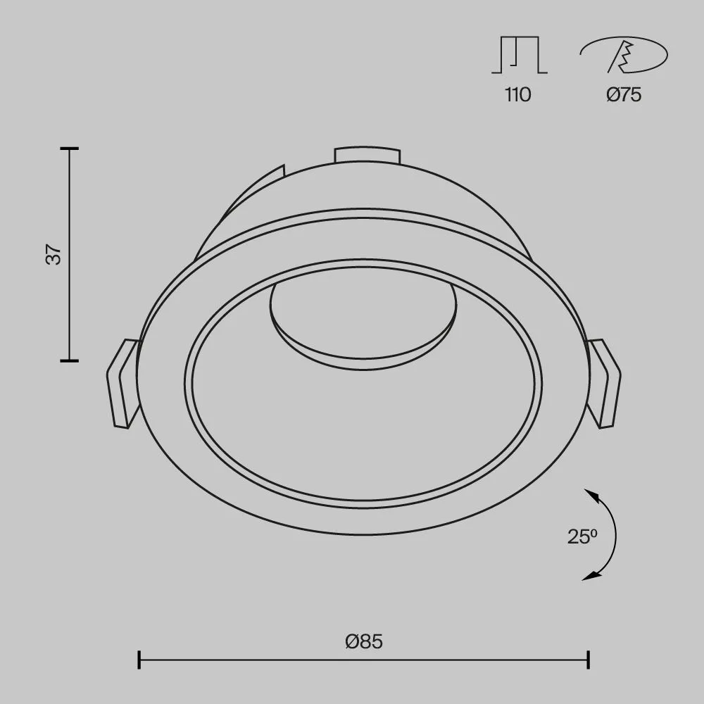 картинка Встраиваемый светильник Technical DL051-U-1WMG