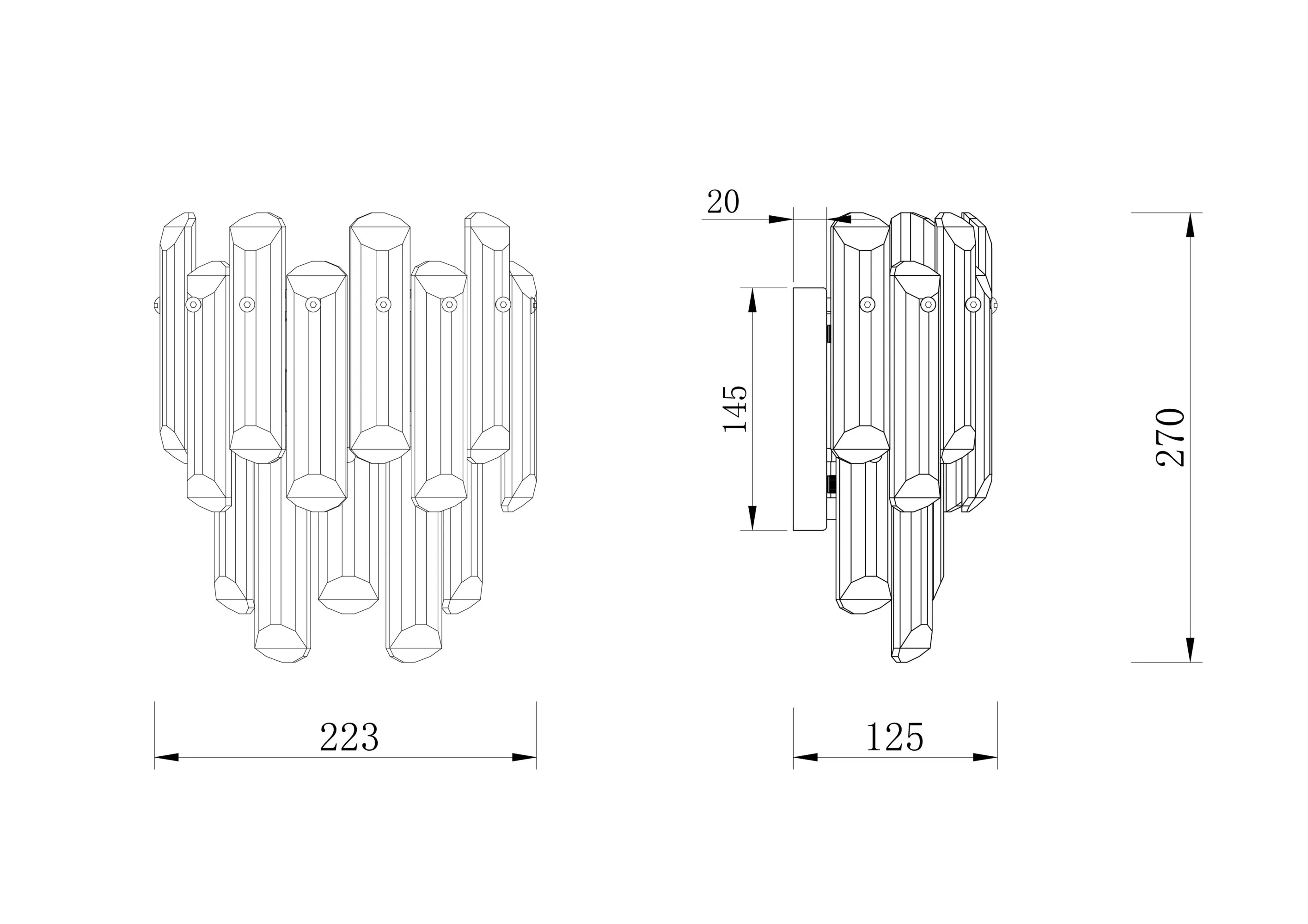 картинка Настенный светильник (бра) Maytoni DIA200WL-02G