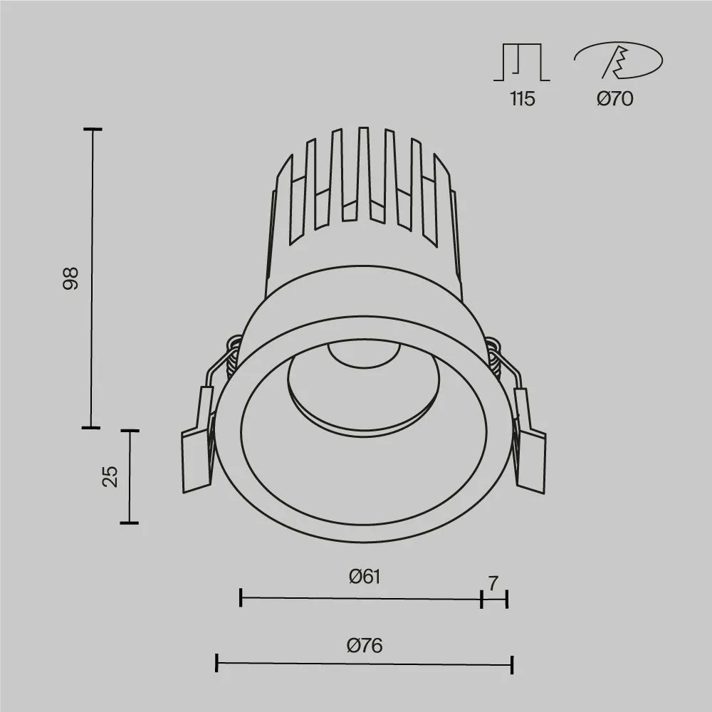 картинка Встраиваемый светильник Technical DL117-15W-2.7K-W