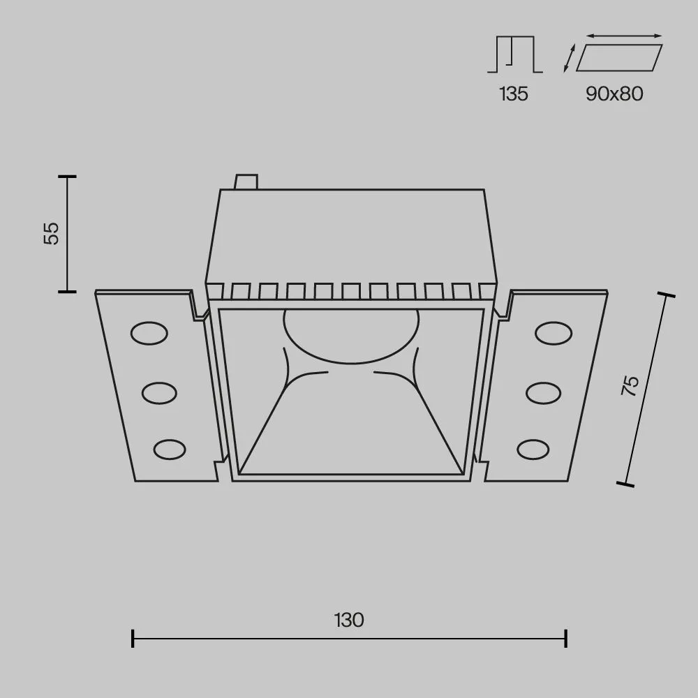 картинка Встраиваемый светильник Technical DL051-01-GU10-SQ-WS
