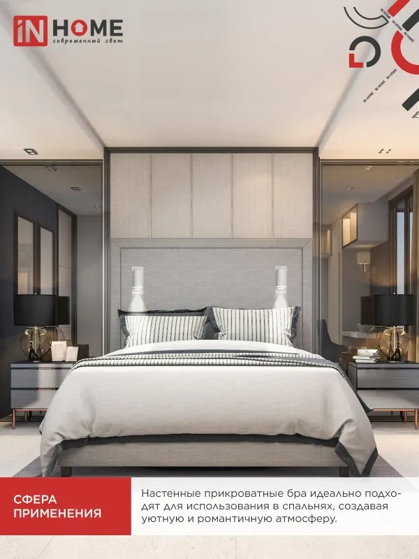 картинка Светильник настенный под лампу NOTA P1хGU10-NL-WH с выключателем белый IN HOME