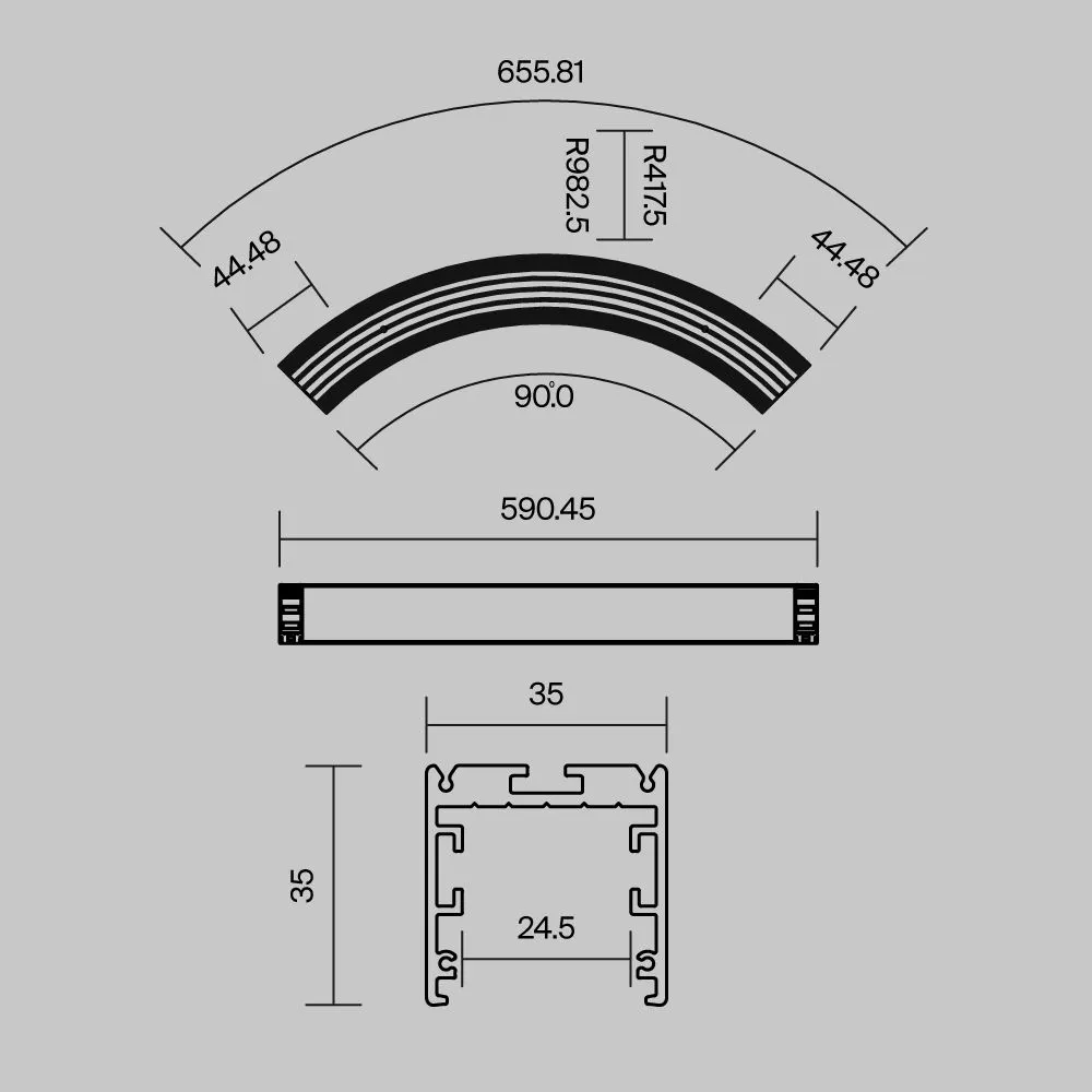 картинка Профиль Led Strip ALM-3535R-B-D-90°-0.8M