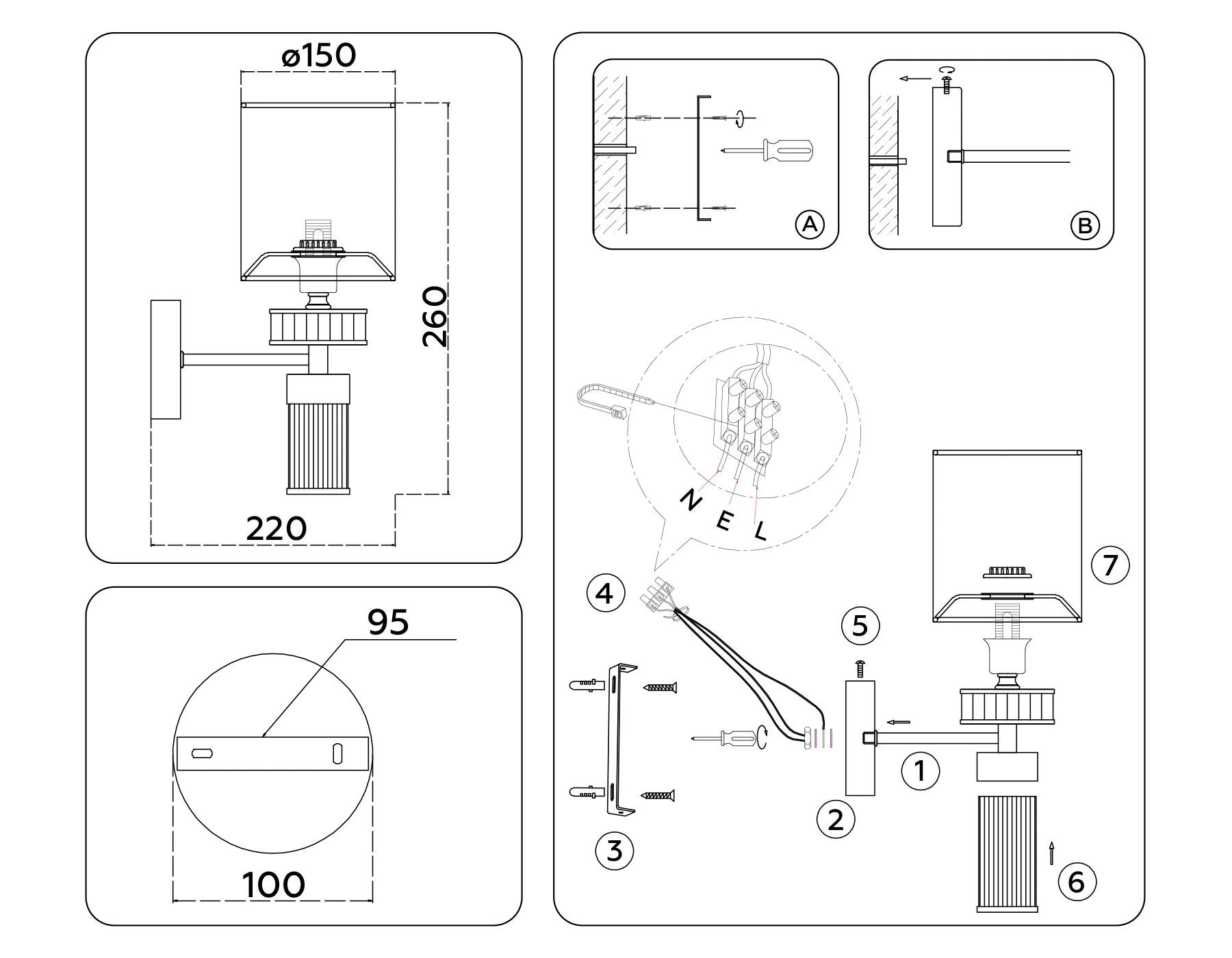 картинка Настенный светильник с абажуром LH71305