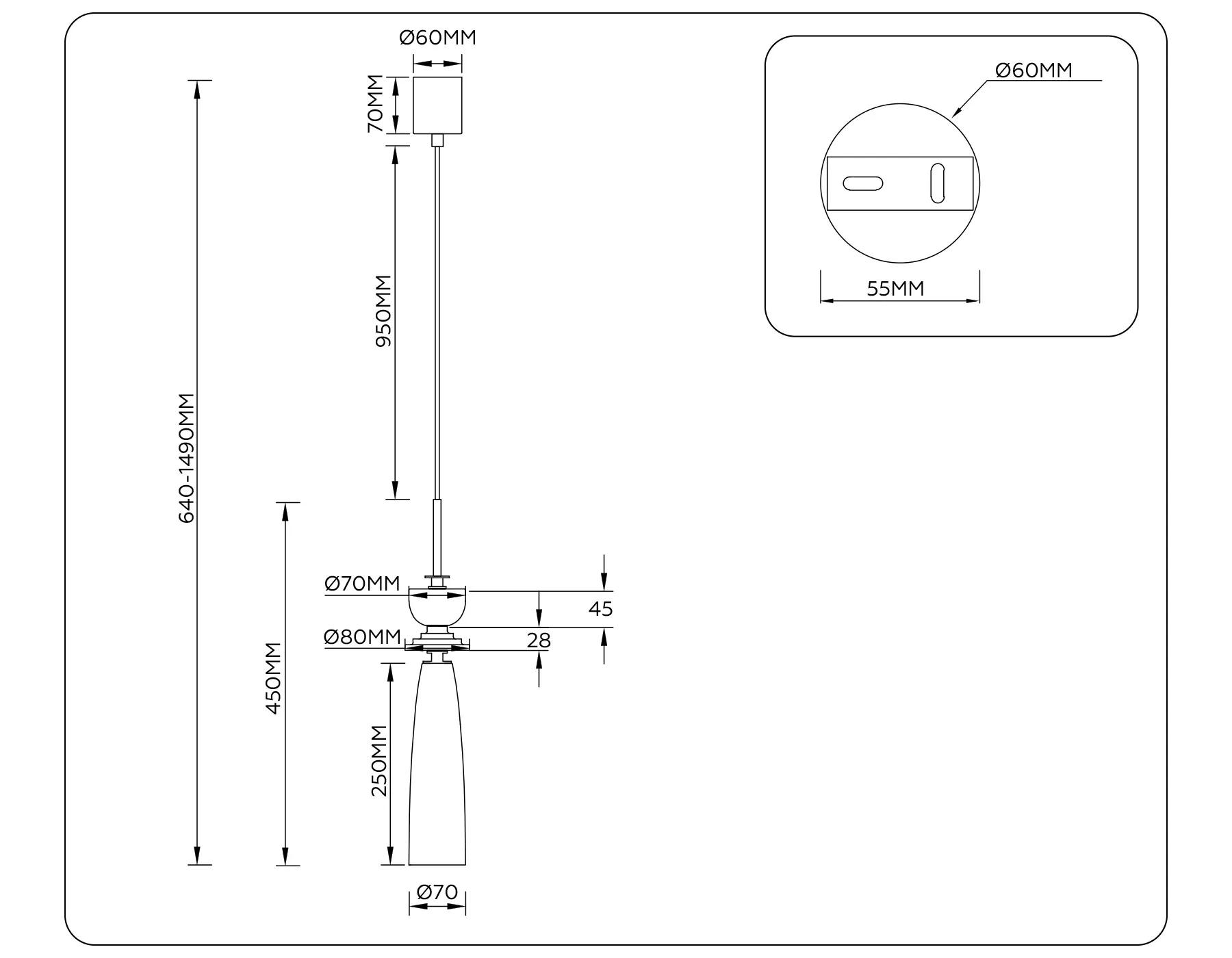 картинка Подвесной светильник с травертином