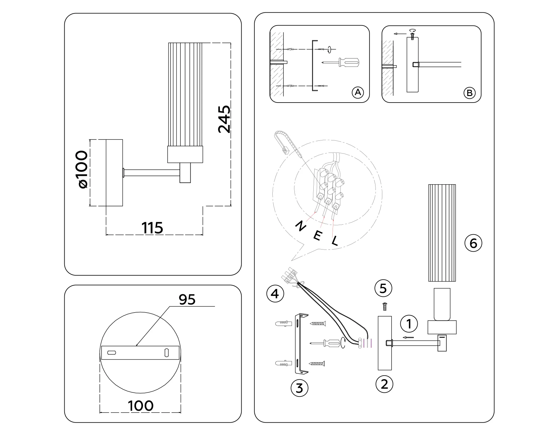 картинка Настенный светильник со стеклянным плафоном LH55154