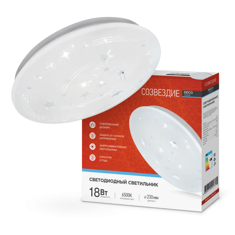 картинка Светильник светодиодный серии DECO СОЗВЕЗДИЕ 18Вт 230В 6500К 1620Лм 260х55мм IN HOME