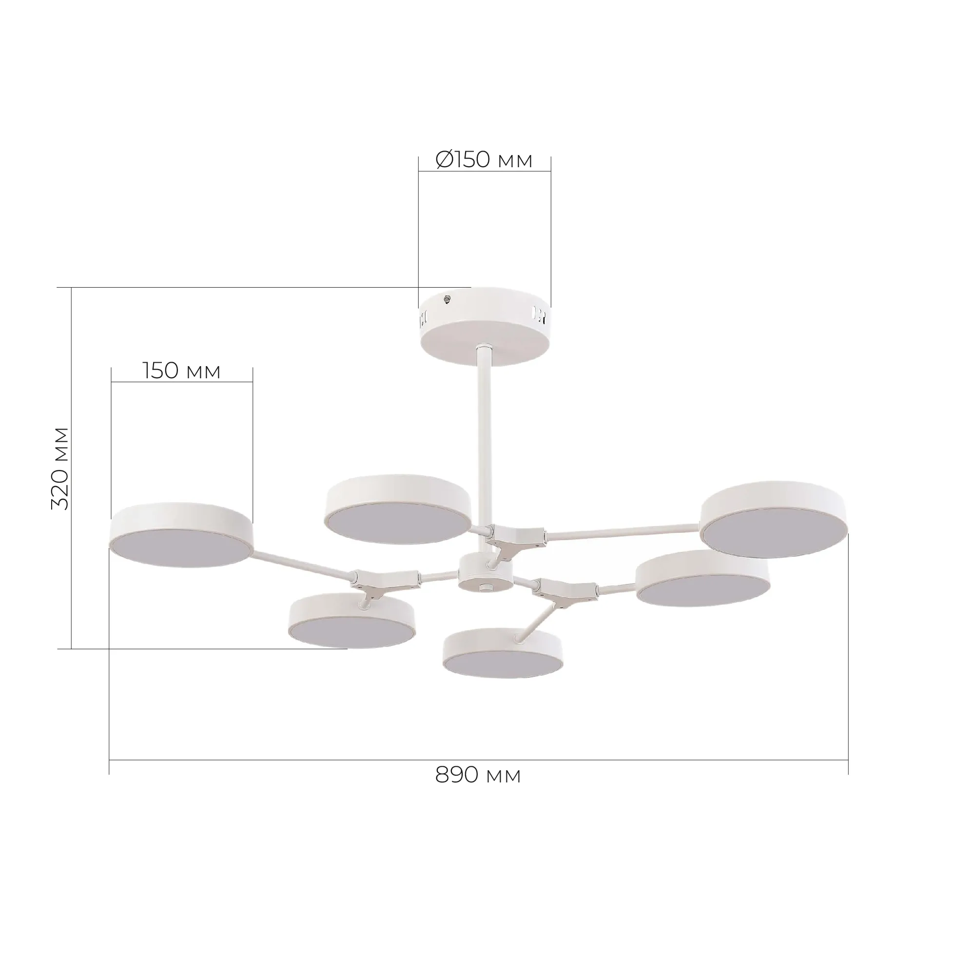 картинка SLE6003-502-06 Светильник потолочный Белый/Белый LED 6*10W