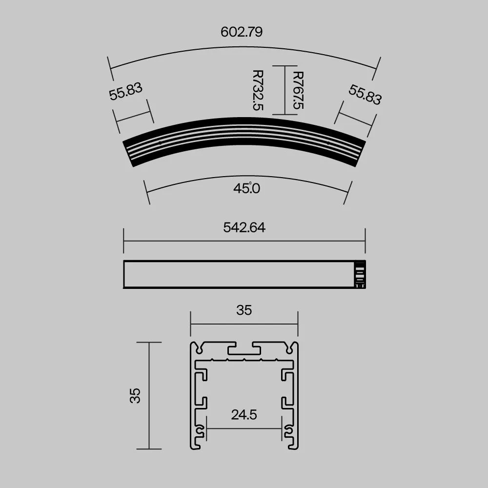 картинка Профиль Led Strip ALM-3535R-B-D-45°-1.5M