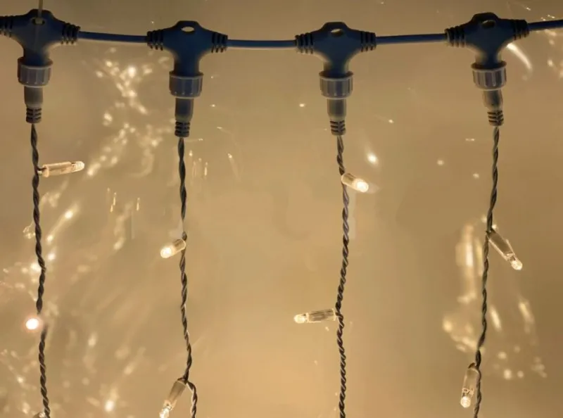 картинка Светодиодный занавес 2х6м, статика, белый провод, теплый белый