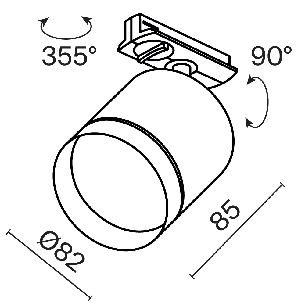 картинка Трековый светильник Technical TR088-1-GX53-B