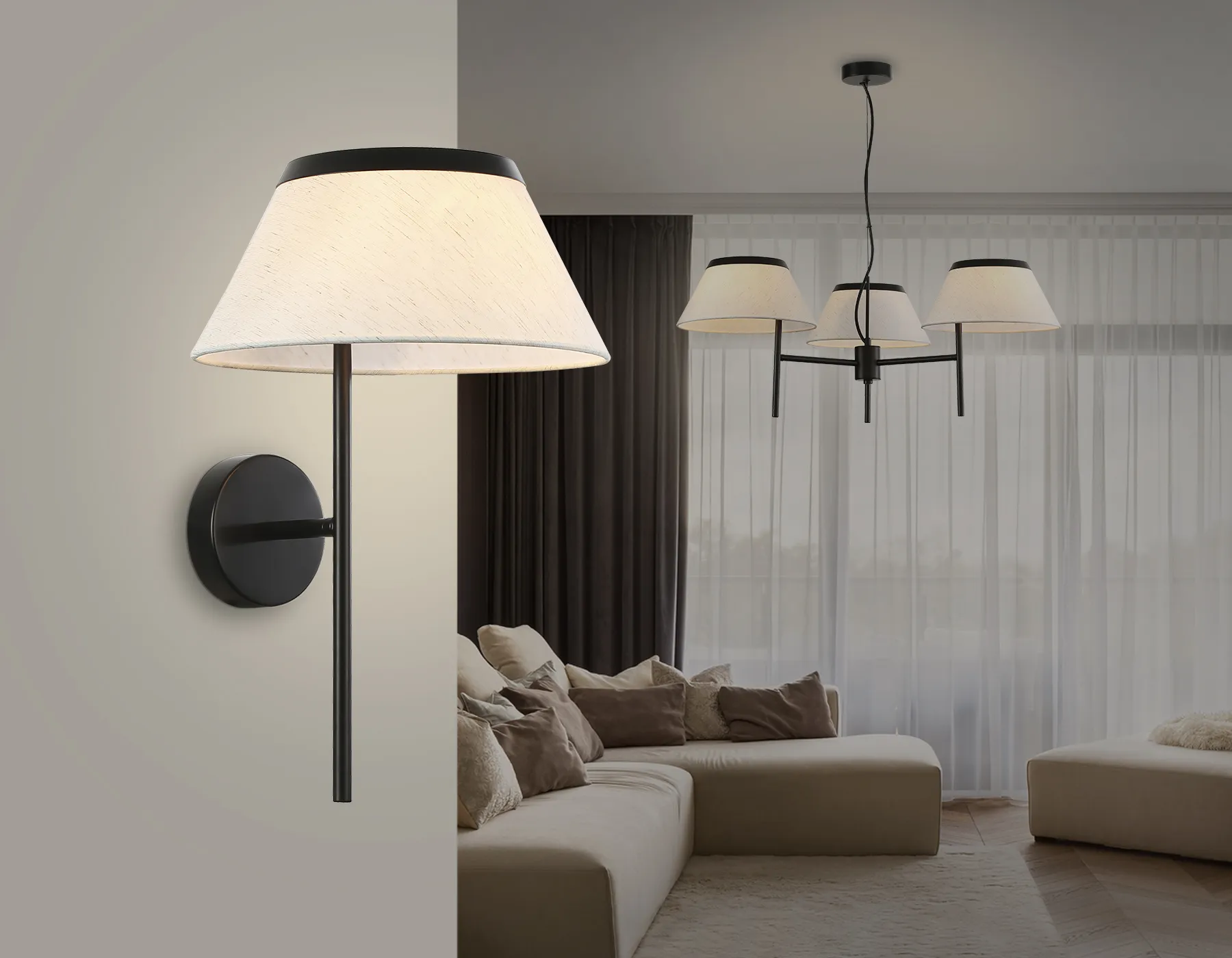 картинка Настенный светильник с абажуром LH72455