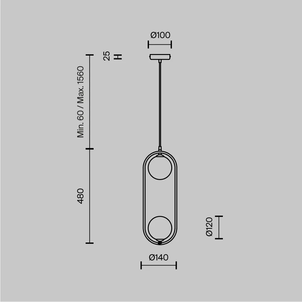 картинка Подвесной светильник Maytoni MOD013PL-02B