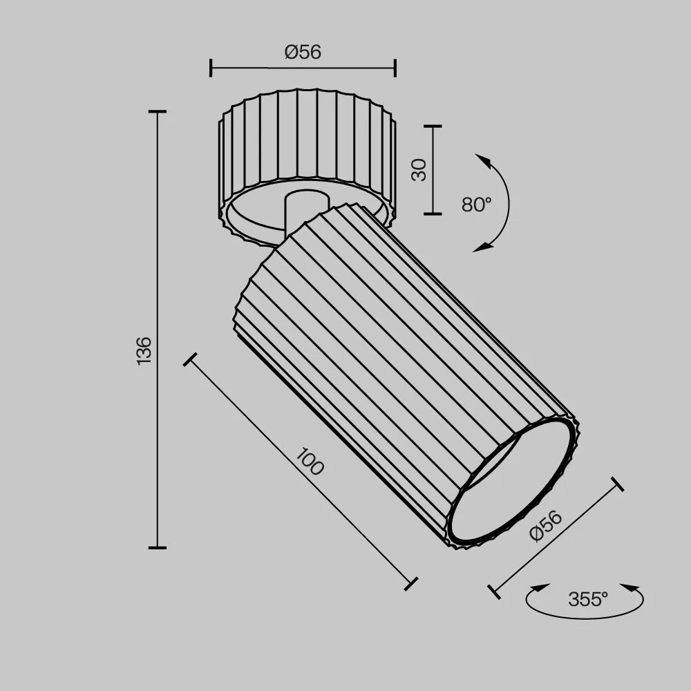 картинка Потолочный светильник Technical C108CL-01-GU10-BS