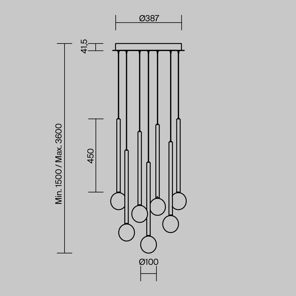 картинка Подвесной светильник Maytoni MOD383PL-L20BBS3K