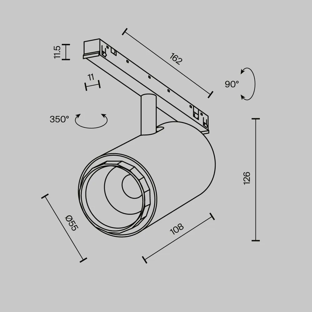 картинка Трековый светильник Technical TR244-4-12WTW-DSZ-B