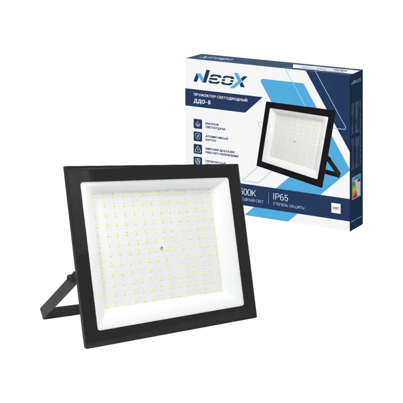 картинка Прожектор светодиодный ДДО-8 150Вт 230В 6500К 15000Лм 100лм/Вт IP65 черный NEOX
