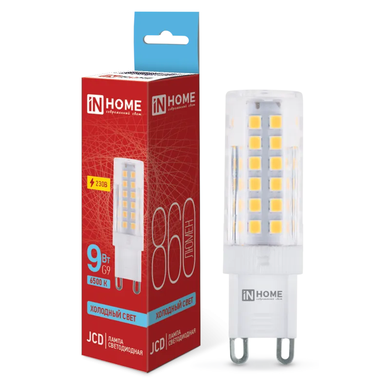 картинка Лампа светодиодная LED-JCD 9Вт 230В G9 6500К 860Лм IN HOME