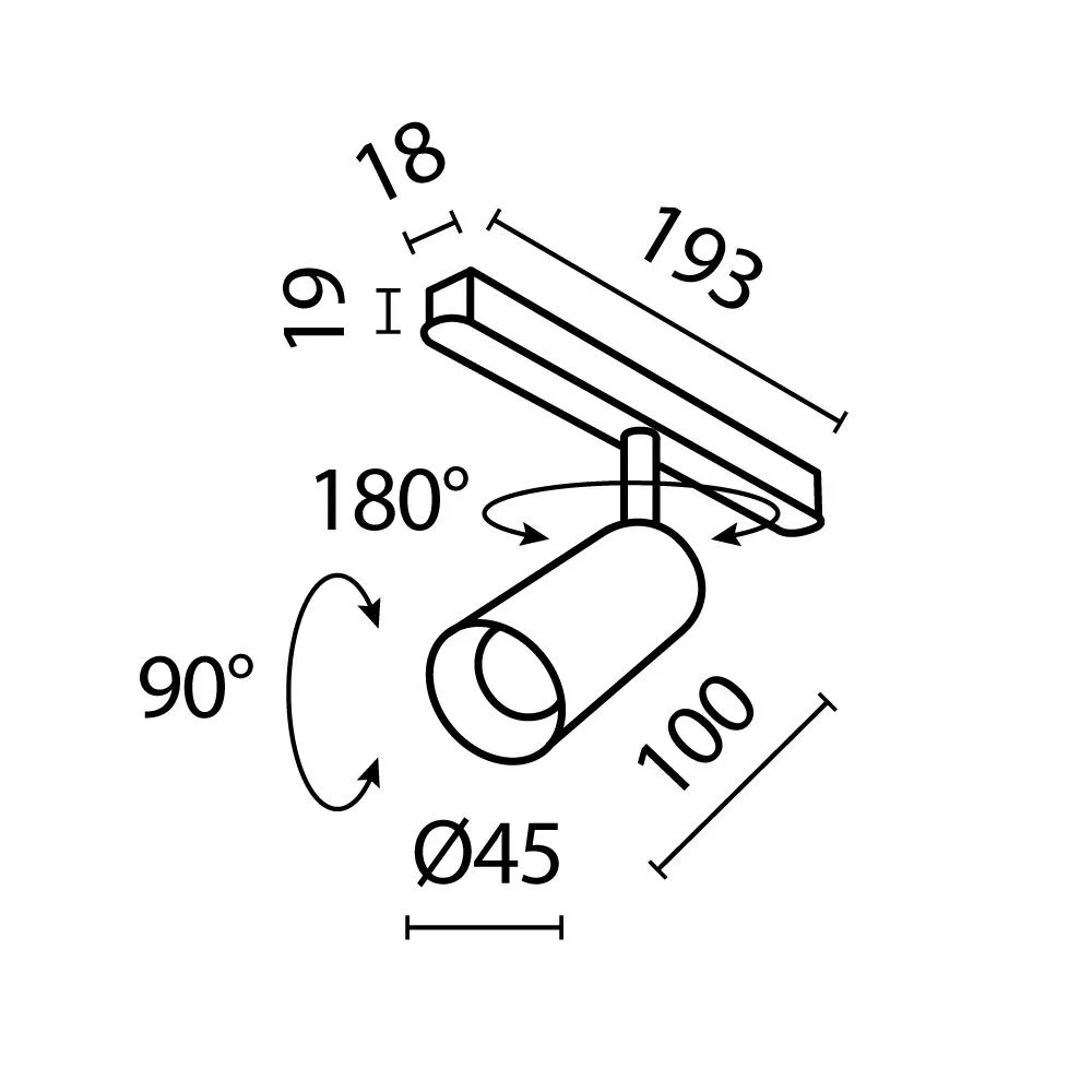 картинка Трековый светильник Technical TR032-4-5WTW-S-DD-B