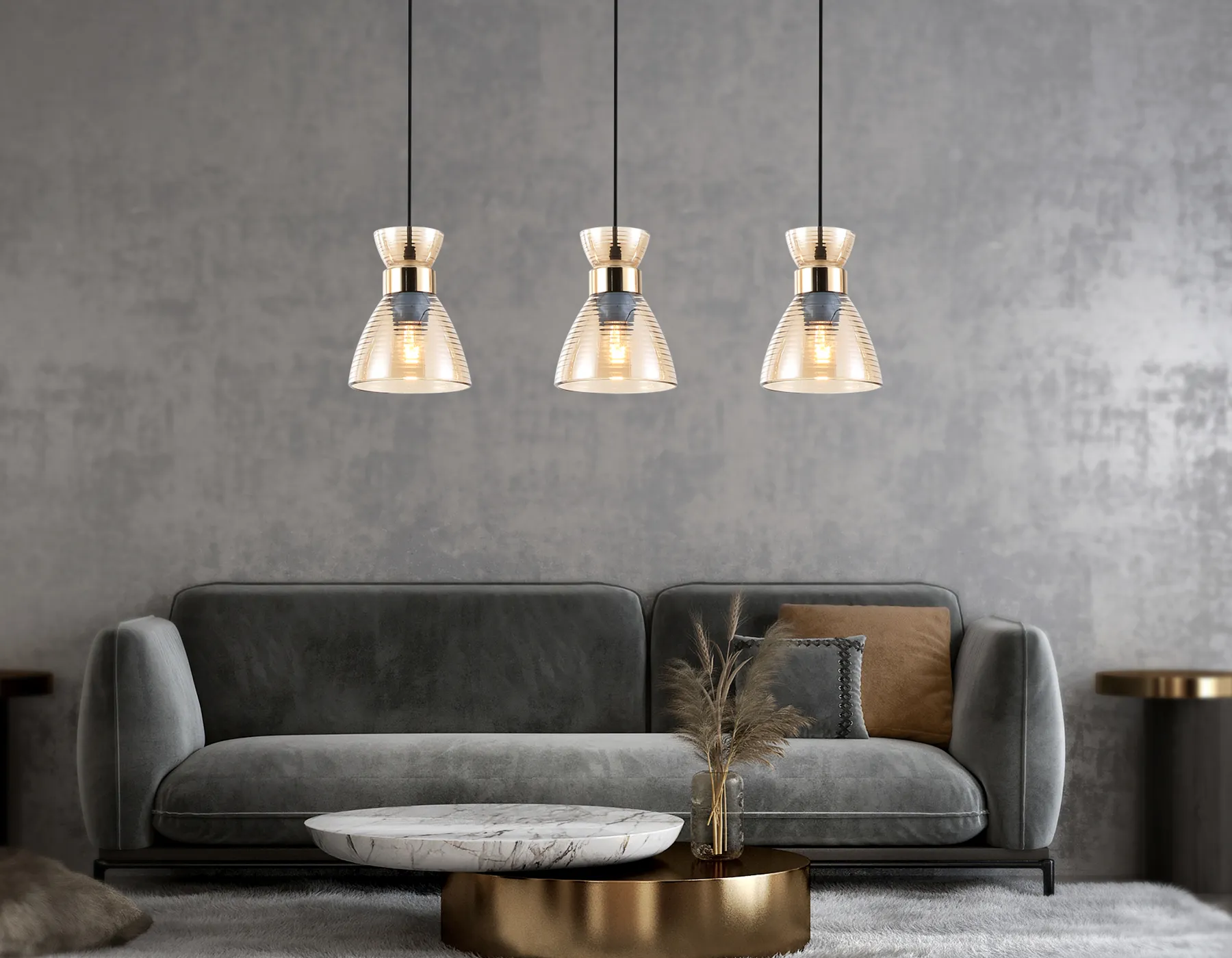 картинка Светильник подвесной со стеклянными плафонами