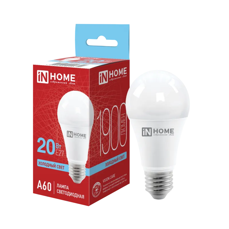 картинка Лампа светодиодная LED-A60-VC 20Вт 230В Е27 6500К 1900Лм IN HOME