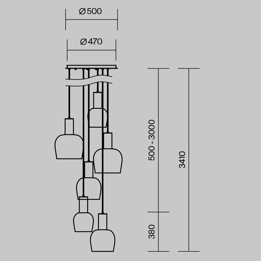 картинка Подвесной светильник Maytoni MOD414PL-06B