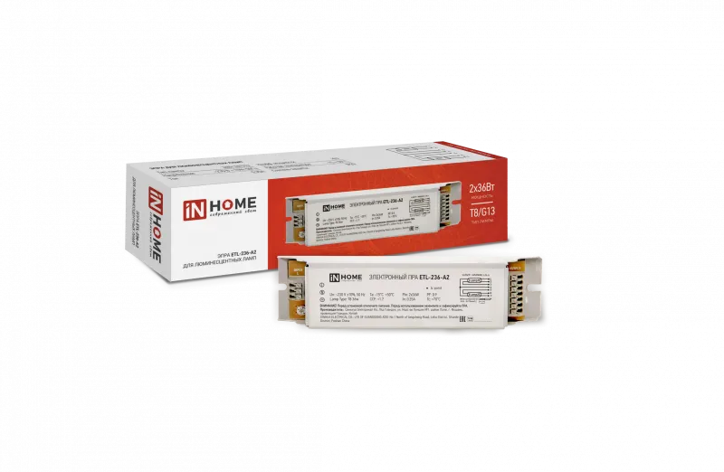 картинка ЭПРА для люминесцентных ламп ETL-236-А2 2х36Вт Т8/G13 IN HOME