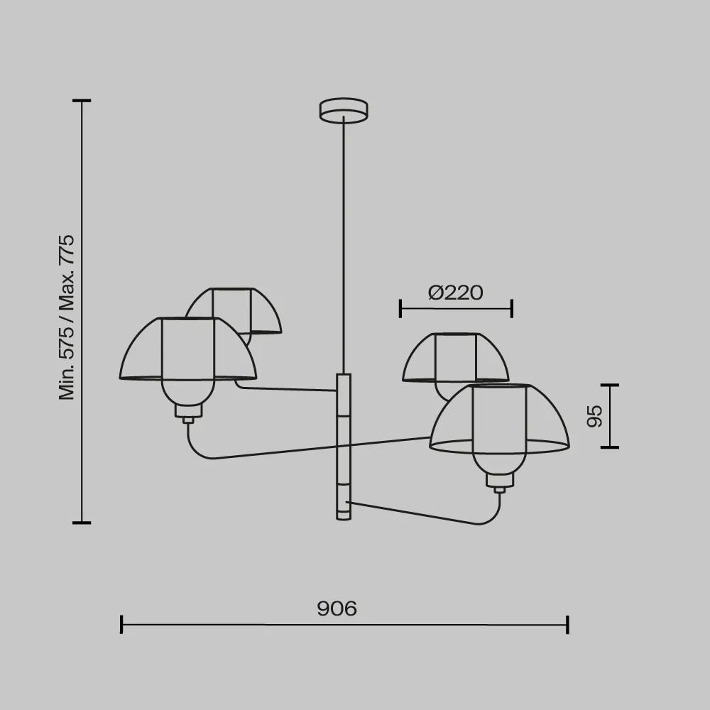 картинка Подвесной светильник Maytoni MOD177PL-04B